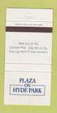 Matchbook Cover - Plaza on Hyde Park London UK 30 Strike