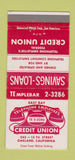 Matchbook Cover - Telephone Employees Credit Union Oakland CA 30 Strike