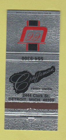 Matchbook Cover - Craftsman Credit Union Detroit MI 30 Strike