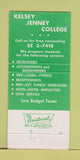 Matchbook Cover - Kelsey Jenney College San Diego CA 30 Strike