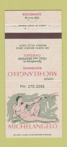 Matchbook Cover - Vito's Michelangelo Italian Beverly Hills CA 30 Strike