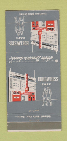 Matchbook Cover - Edelweiss Cafe Denver Colorado 30 Strike