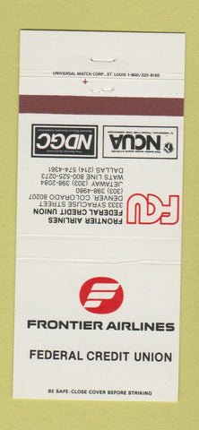 Matchbook Cover Frontier Airlines Credit Union Denver Colorado Dallas 30 Strike
