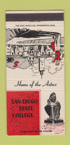 Matchbook Cover - San Diego State College CA  30 Strike
