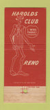 Matchbook Cover - Harolds Club Casino Reno NV 1960 GREEN 30 Strike