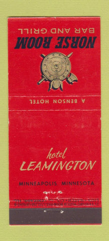 Matchbook Cover - Hotel Leamington Norse Room Minneapolis MN 21 Strike Feature
