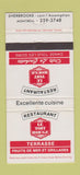 Matchbook Cover - Restaurant Le Toit Rouge Sherbrooke Montreal QC 30 Strike