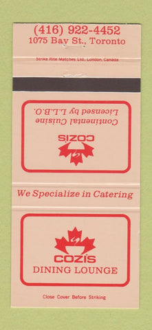 Matchbook Cover - Cozis Restaurant Toronto ON 30 Strike