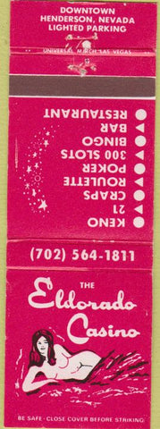 Matchbook Cover - Eldorado Casino Henderson NV nudge girlie
