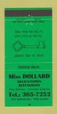 Matchbook Cover - Miss Dollard Deli Ville Lasalle QC 30 Strike