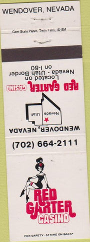 Matchbook Cover - Red Garter Casino Wendover NV girlie