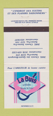 Matchbook Cover - La Buis Grillades Sainte Foy QC 30 Strike