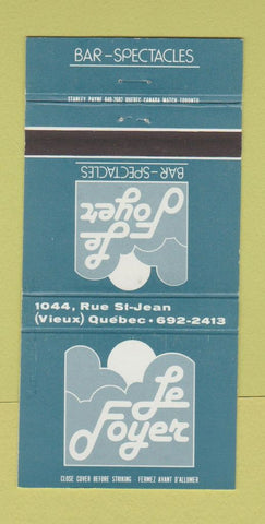 Matchbook Cover - Le Foyer Restaurant Quebec QC 30 Strike