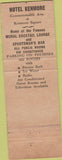 Matchbook Cover - Hotel Kenmore Boston MA