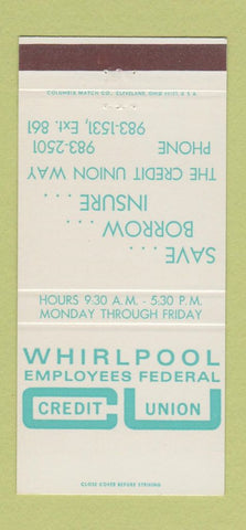 Matchbook Cover - Whirlpool Credit Union WHITE 30 Strike