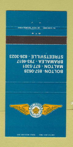 Matchbook Cover - Jet Power Credit Union Malton Bolton Bramalea ON 30 Strike