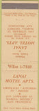 Matchbook Cover - Lanai Motel Apartments San Francisco CA