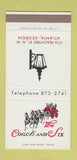 Matchbook Cover - The Coach and Six Atlanta GA 30 Strike