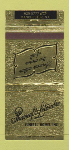 Matchbook Cover - Phaneuf & Letendre Funeral Home Manchester NH 30 Strike