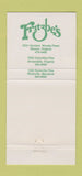 Matchbook Cover - Fritzbe's Reston Annandale VA Rockville MD 30 Strike