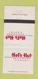 Matchbook Cover - Hof's Hut Restaurant Long Beach CA Westminster 30 Strike