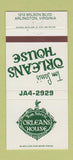 Matchbook Cover - Tom Sarris' Orleans House Arlington VA 30 Strike