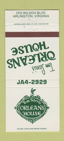 Matchbook Cover - Tom Sarris' Orleans House Arlington VA 30 Strike