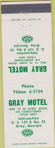Matchbook Cover - Gray Motel Gray GA