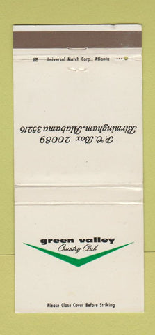 Matchbook Cover - Green Valley Country Club Birmingham AL 30 Strike