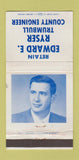 Matchbook Cover - Edward Ryser Trumbull County Engineer OH 30 Strike