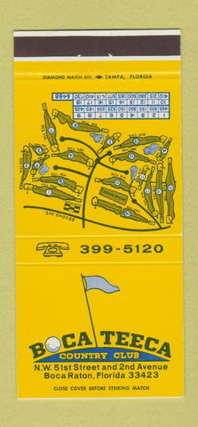Matchbook Cover - Boca Teeca Country Club Boca Raton FL 30 Strike