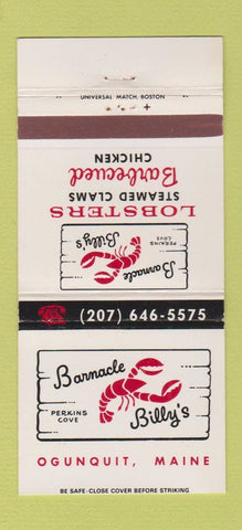 Matchbook Cover - Barnacle Billy's Ogunquit ME 30 Strike