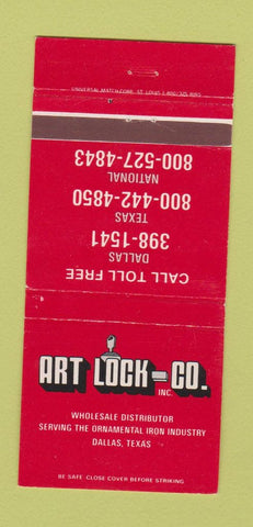 Matchbook Cover - Art Lock Iron Dallas TX 30 Strike