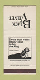 Matchbook Cover - Black Velvet Liquor girlie 30 Strike