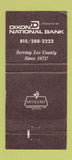 Matchbook Cover - Dixon National Bank IL Ronald Reagan WEAR 30 Strike