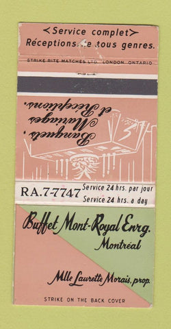 Matchbook Cover - Buffet Mont Royal Montreal QC 30 Strike