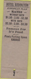 Matchbook Cover - Hotel Redington Wilkes Barre PA