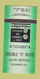 Matchbook Cover - Double E Auto Squamish BC 30 Strike