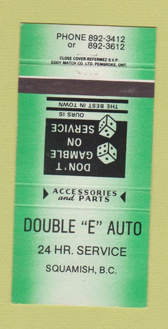 Matchbook Cover - Double E Auto Squamish BC 30 Strike