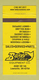 Matchbook Cover - Baker & Son Equipment Tractors Lewisville OH YELLOW 30 Strike