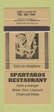 Matchbook Cover - Spartakos Restaurant QC 30 Strike