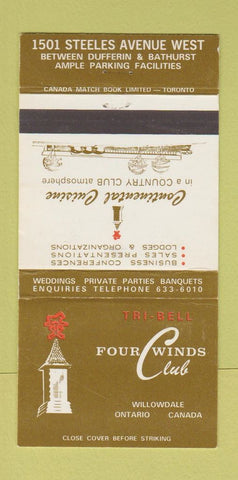 Matchbook Cover - Four Winds Club Willowdale ON 30 Strike