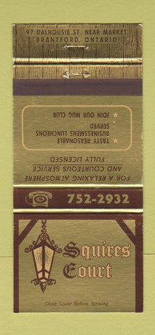 Matchbook Cover - Squires Court Brantford ON 30 Strike