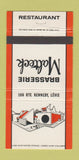 Matchbook Cover - Brasserie Malteck Restaurant Levis QC 30 Strike