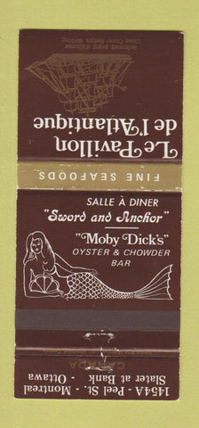 Matchbook Cover - Le Pavillon de L'Atlantique mermaid girlie Ottawa ON 30 Strike
