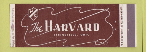 Matchbook Cover - The Harvard Springfield OH Full Length