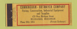 Matchbook Cover - Cunningham Ortmayer Paving Milwaukee WI Full Length