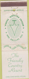 Matchbook Cover - Friendly Family Country Resort Mount Pocono PA