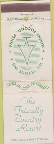 Matchbook Cover - Friendly Family Country Resort Mount Pocono PA
