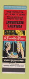 Matchbook Cover - Voelker's Restaurant West Unity OH